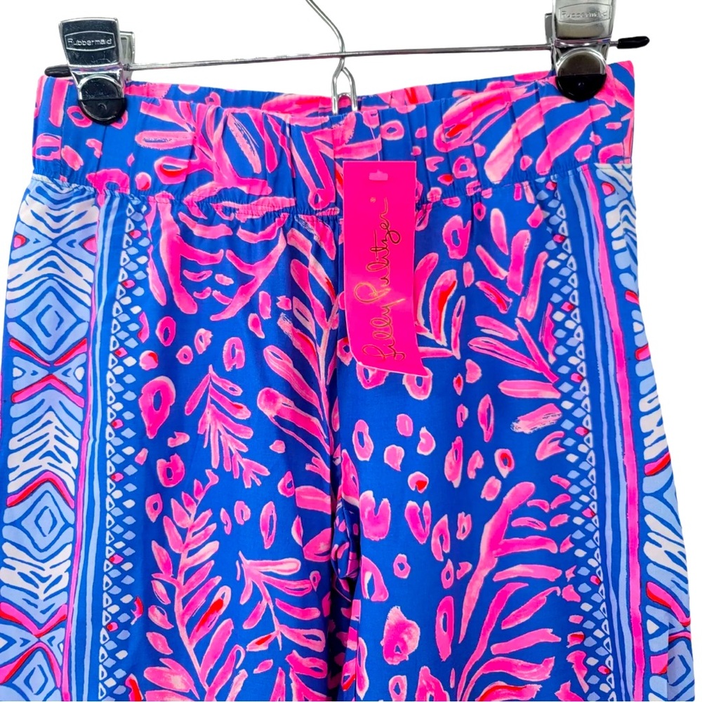 NWT Lilly Pulitzer Bal Harbour Mid Rise Palazzo Womens Pants Pundy Blue - Picture 7 of 9